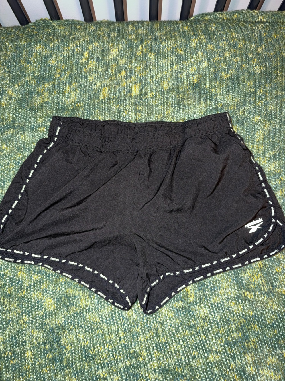 Reebok Black Women's Athletic Running Shorts with Logo Trim
